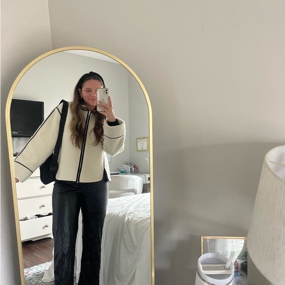 Modern Citizen Cream Teddy Jacket with Black Trim - Picture 12 of 12